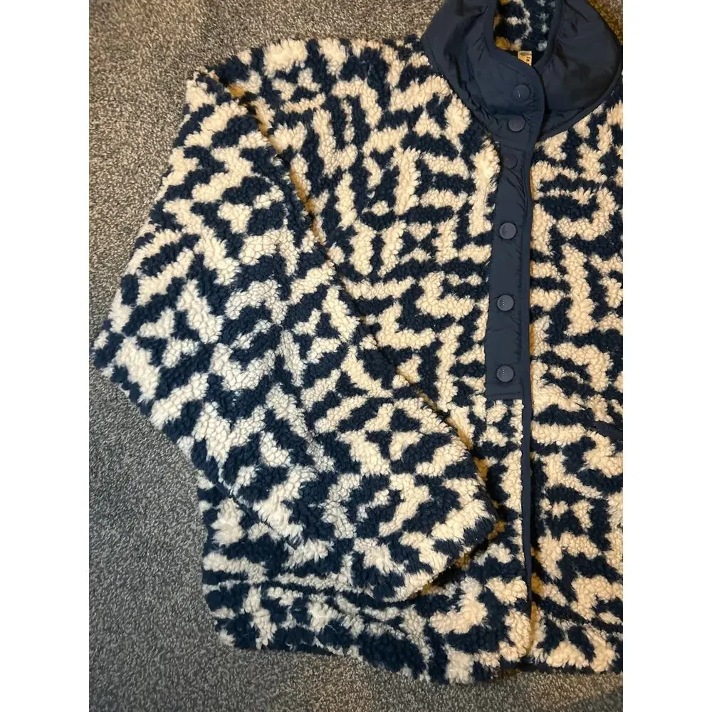 Free People Rocky Ridge Fleece in Midnight Navy Combo Jacket Size M
